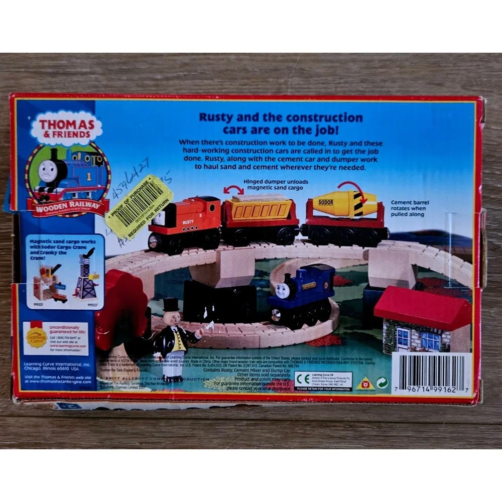 Thomas Wooden Railway Rusty with Construction Cars Train Set NIB‎ 99162 Vintage